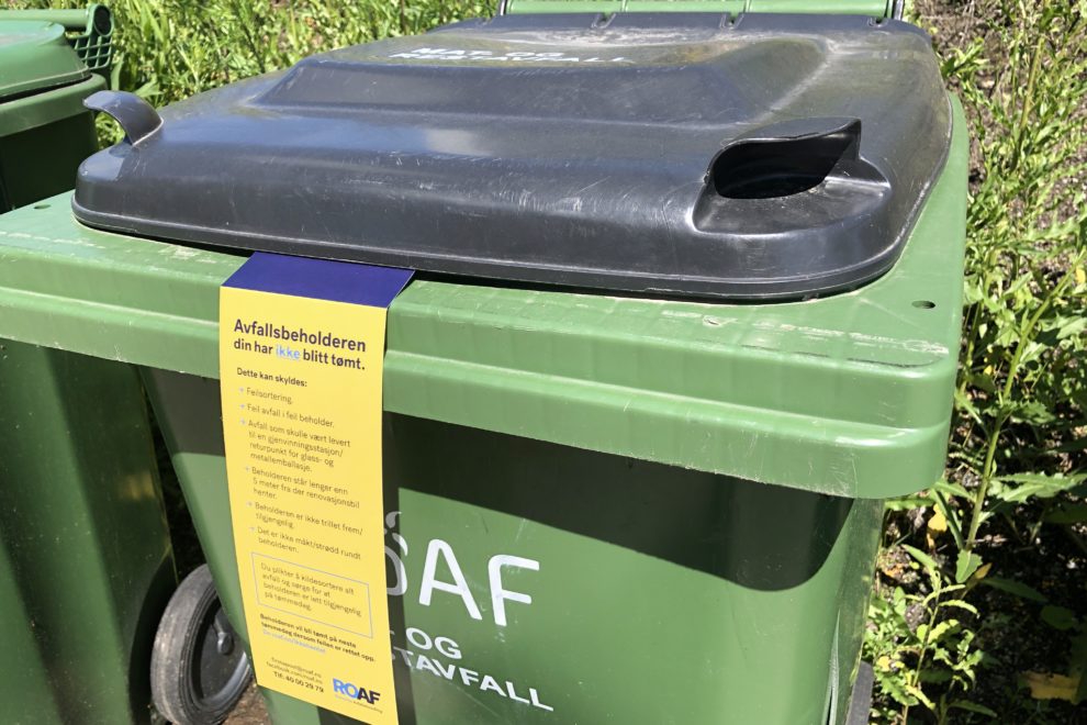 ikkehentet tag på beholder